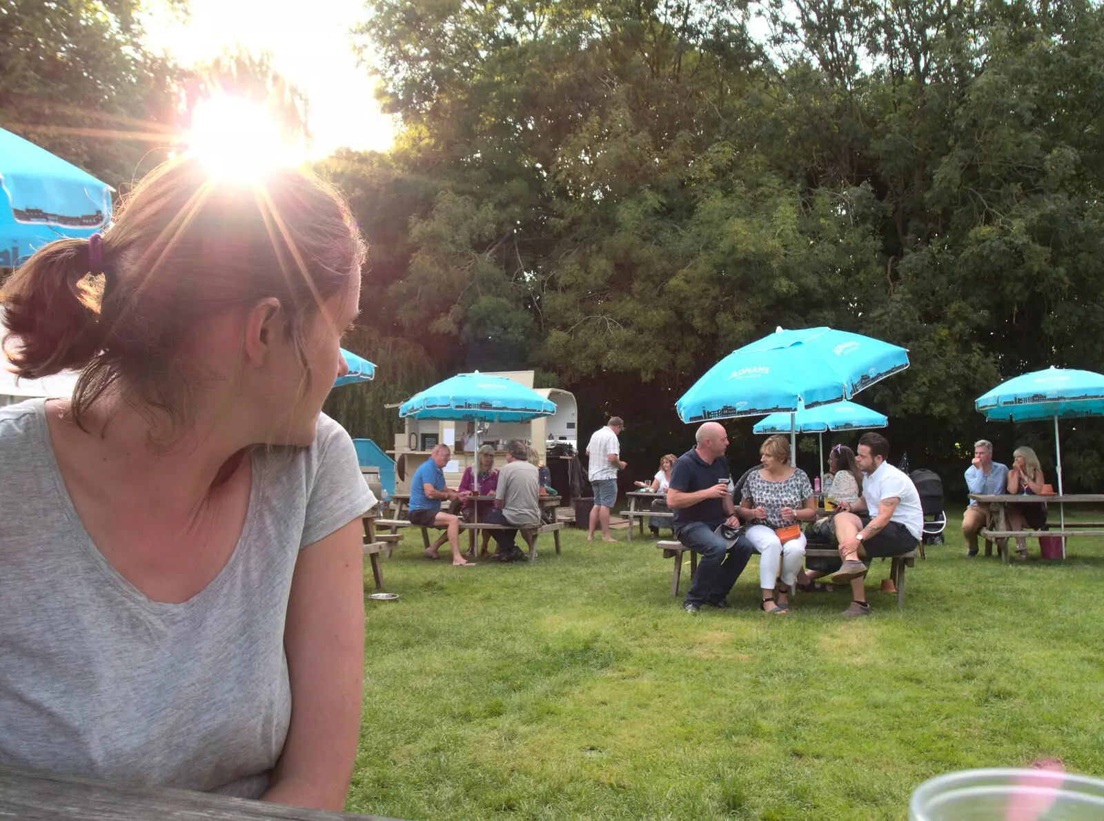 Isobel at the Hoxne beer festival, from The BSCC at Yaxley and the Hoxne Beer Festival, Suffolk - 31st August 2017