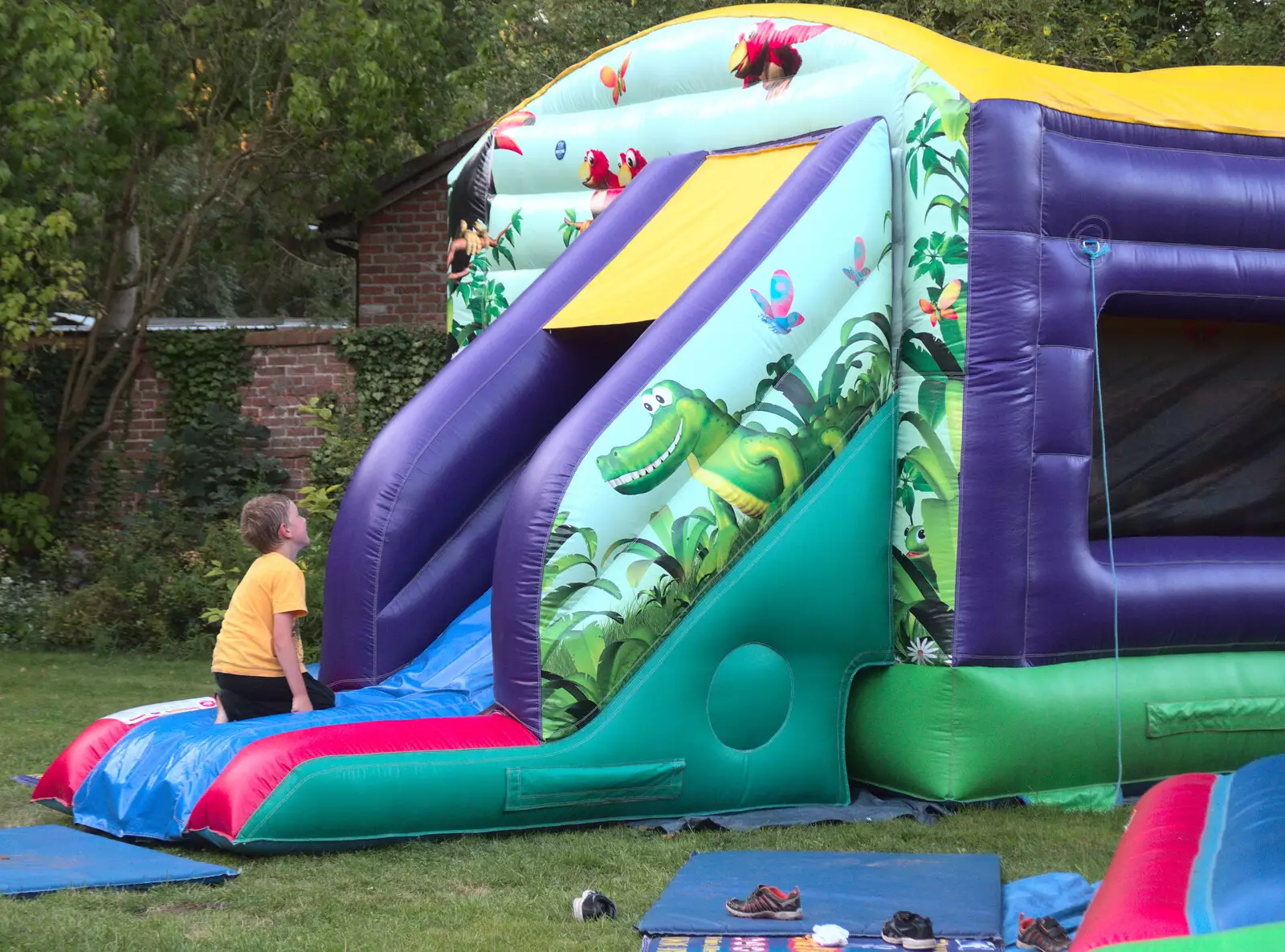 Fred's back on the bouncy castle, from The BSCC at Yaxley and the Hoxne Beer Festival, Suffolk - 31st August 2017