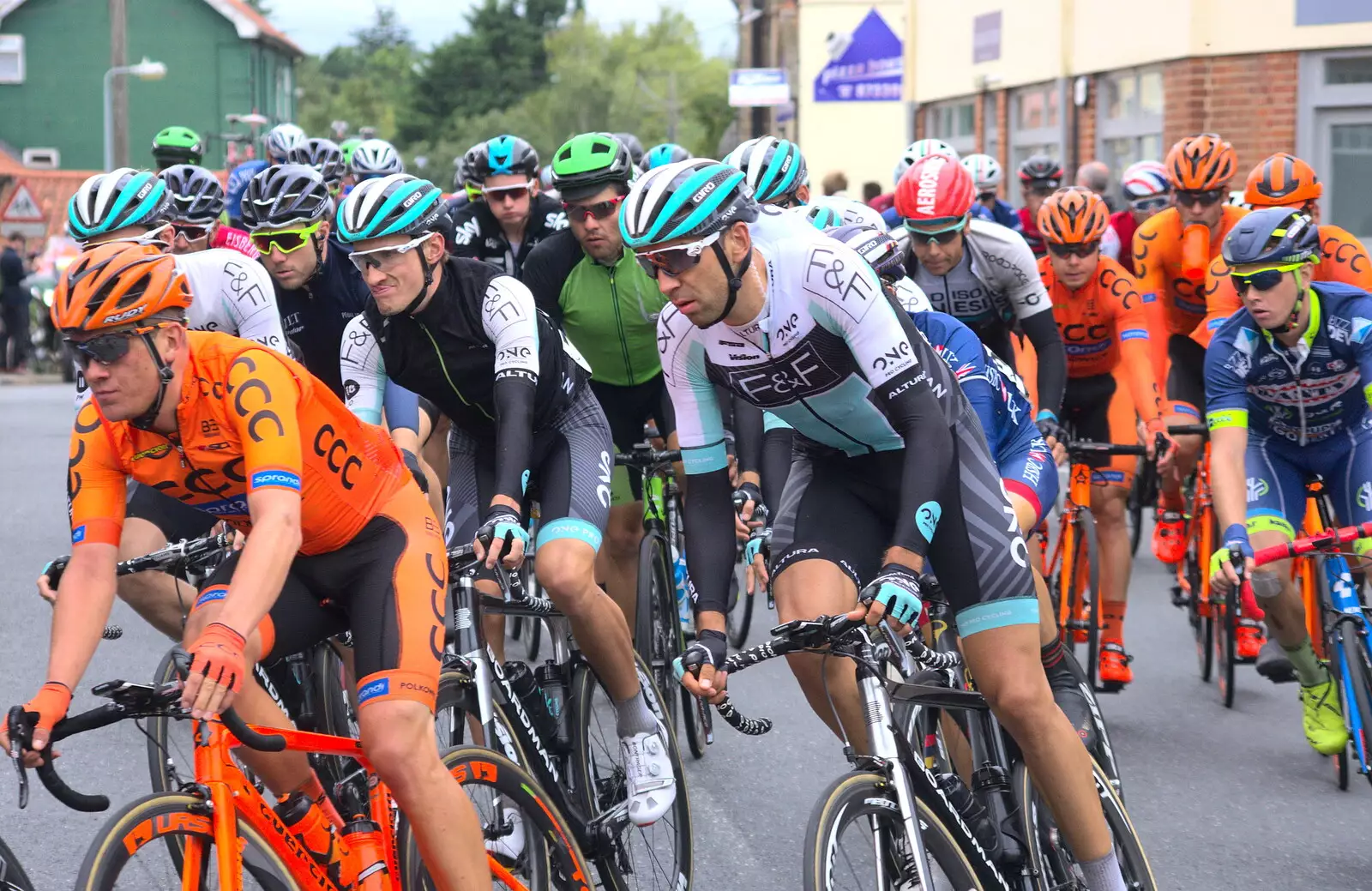 More riders, from The Tour of Britain Does Eye, Suffolk - 8th September 2017