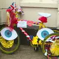 Decorated bikes outside Baraclays Bank, The Tour of Britain Does Eye, Suffolk - 8th September 2017