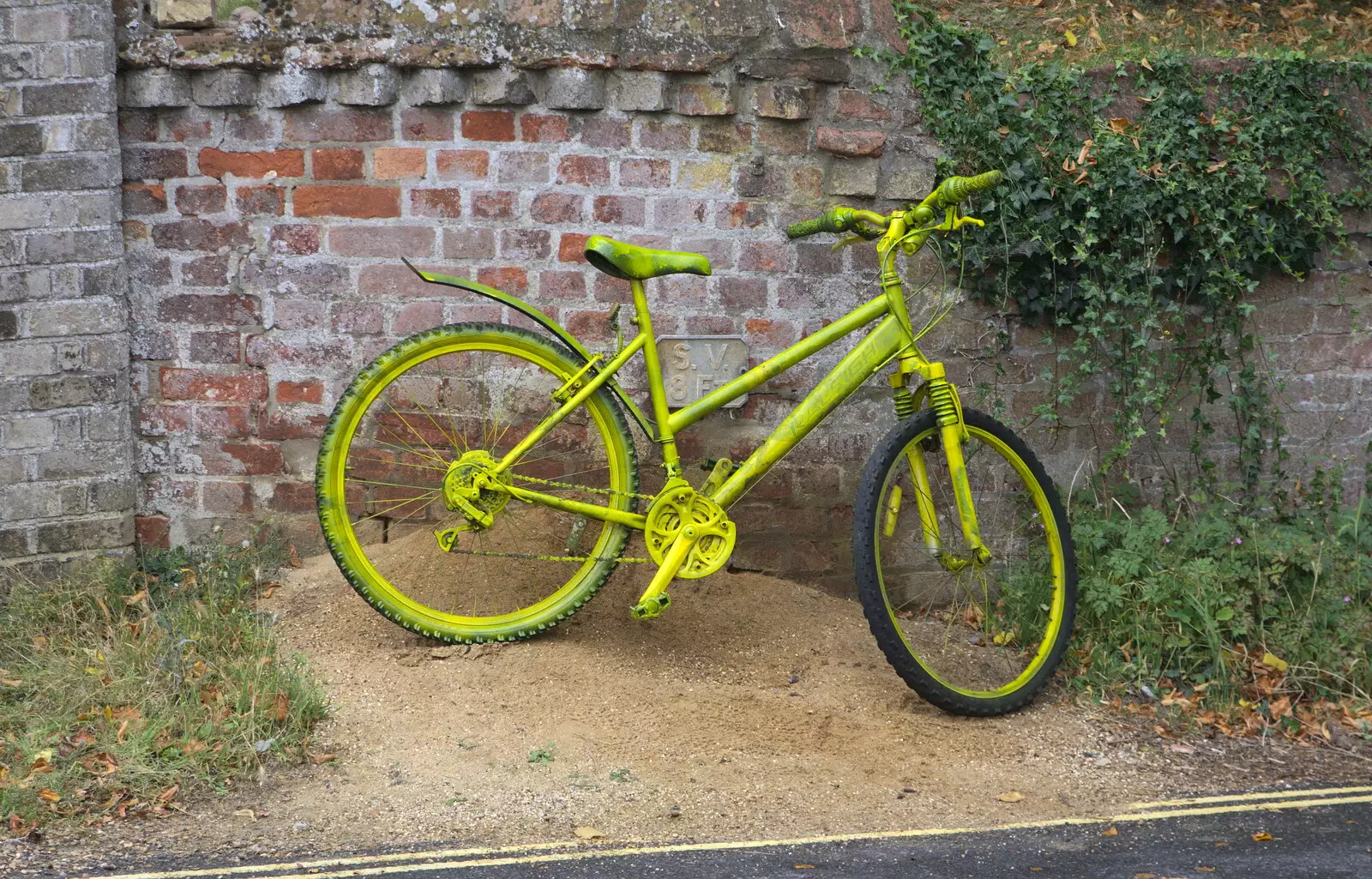 Another decorated bike outside the church, from The Tour of Britain Does Eye, Suffolk - 8th September 2017