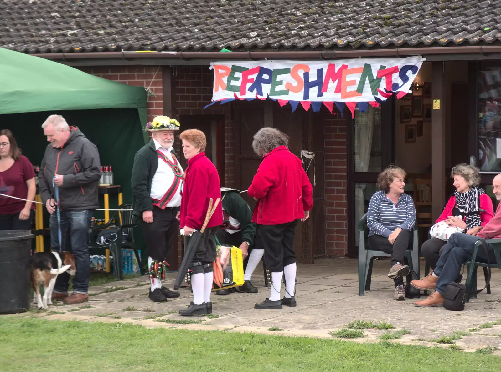 Morris dancers assemble, from A Summer Fete, Palgrave, Suffolk - 10th September 2017