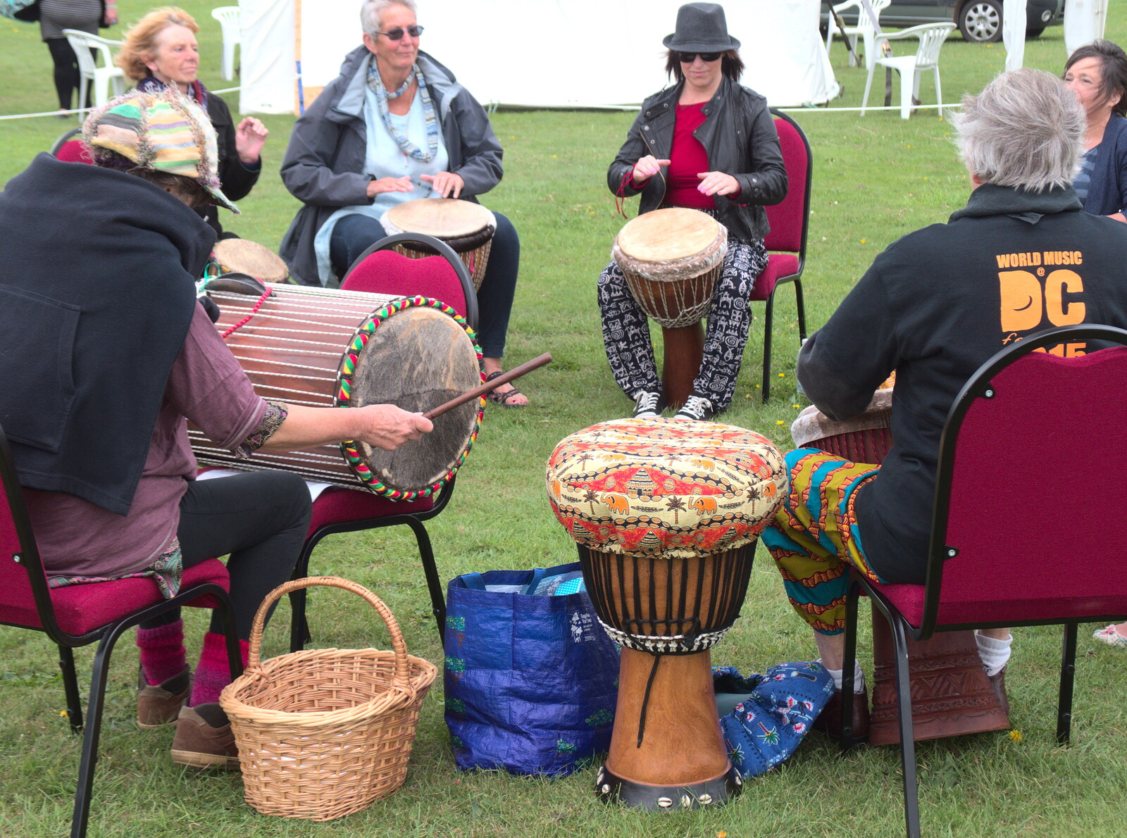 African drums from A Summer Fete, Palgrave, Suffolk - 10th September 2017
