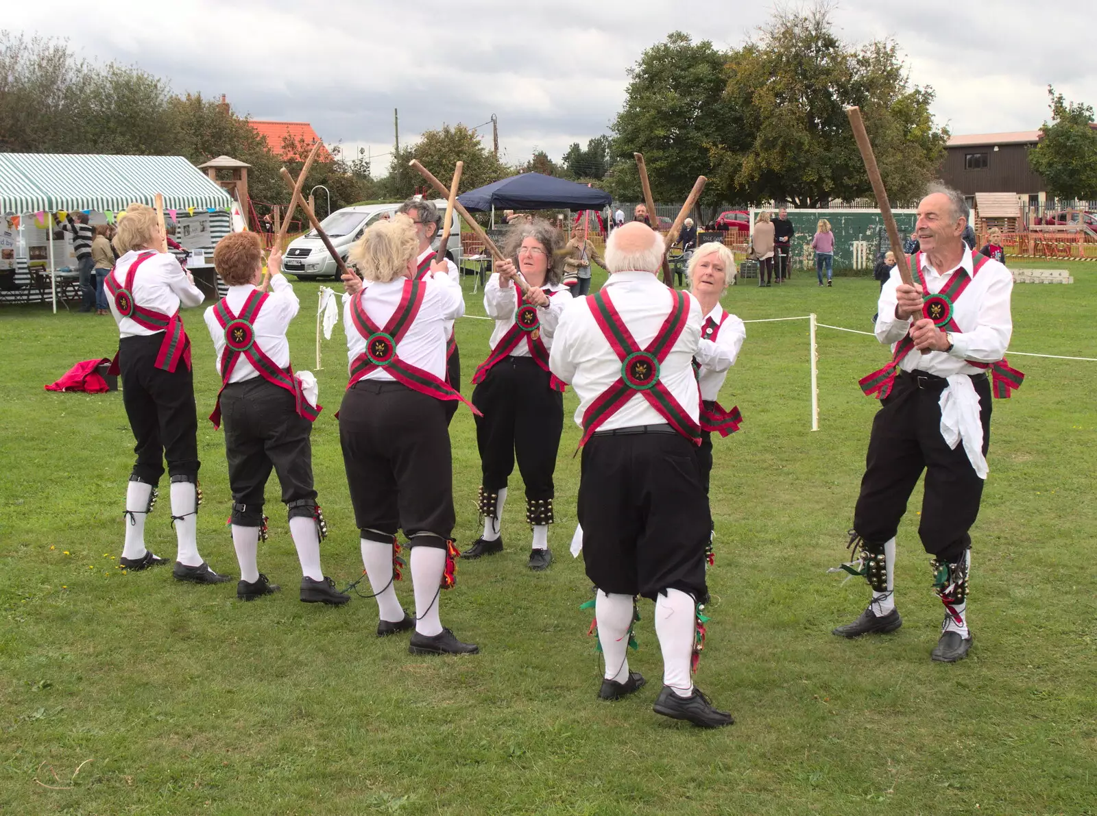 The Hoxon Hundred get their sticks out, from A Summer Fete, Palgrave, Suffolk - 10th September 2017