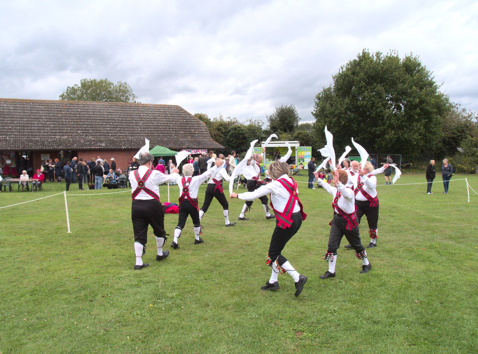 Dancing in circles with handkerchiefs from A Summer Fete, Palgrave, Suffolk - 10th September 2017