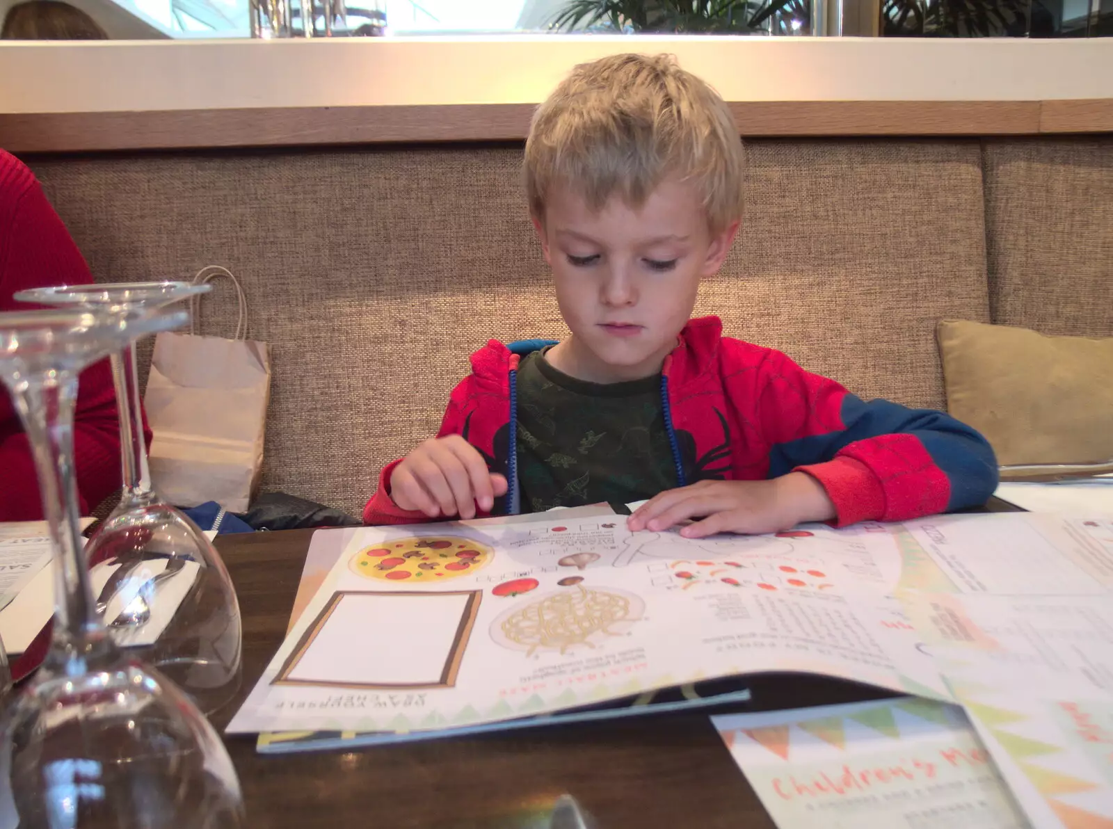 Harry does some colouring in, from Ploughing and Pizza, Thrandeston and Bury St. Edmunds, Suffolk - 17th September 2017