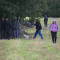 It briefly rains, as everyone shelters, Ploughing and Pizza, Thrandeston and Bury St. Edmunds, Suffolk - 17th September 2017