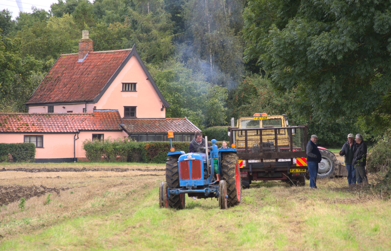 Blue smoke fills the air from Ploughing and Pizza, Thrandeston and Bury St. Edmunds, Suffolk - 17th September 2017