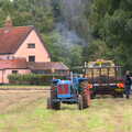 Blue smoke fills the air, Ploughing and Pizza, Thrandeston and Bury St. Edmunds, Suffolk - 17th September 2017