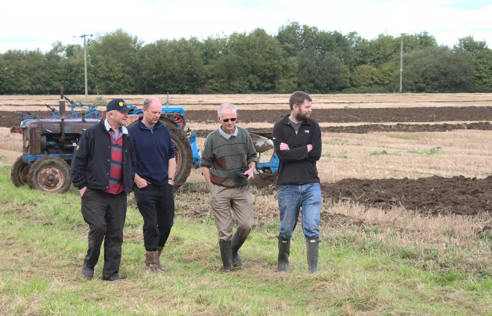 Ian, Paul, Uncle Mick and The Boy Phil, from Ploughing and Pizza, Thrandeston and Bury St. Edmunds, Suffolk - 17th September 2017