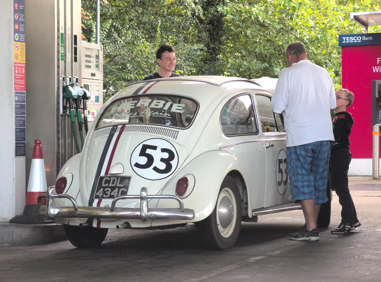 A Herbie look-alike at Tesco in Bury St Edmunds, from Grandmother's Wake, Winkton, Christchurch, Dorset - 18th September 2017