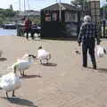 An old man roams around with a carrier bag, Grandmother's Wake, Winkton, Christchurch, Dorset - 18th September 2017