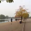 A jogger runs along the pavement, Hyde Park and Carpets, London and Diss - 20th September 2017