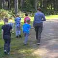 Isobel leads Harry and the boys off to the woods, Fred Goes Ape, High Lodge, Brandon, Suffolk - 24th September 2017