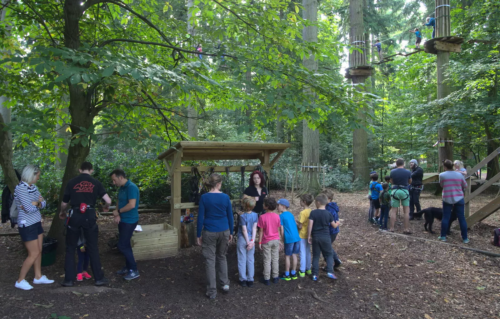 The boys get a safety briefing, from Fred Goes Ape, High Lodge, Brandon, Suffolk - 24th September 2017