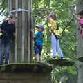 Fred makes it to a tree-top base, Fred Goes Ape, High Lodge, Brandon, Suffolk - 24th September 2017