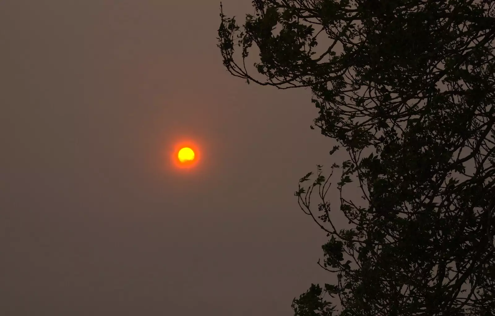 An orange sun, from Skate Parks and Orange Skies, Brome and Eye, Suffolk - 10th October 2017