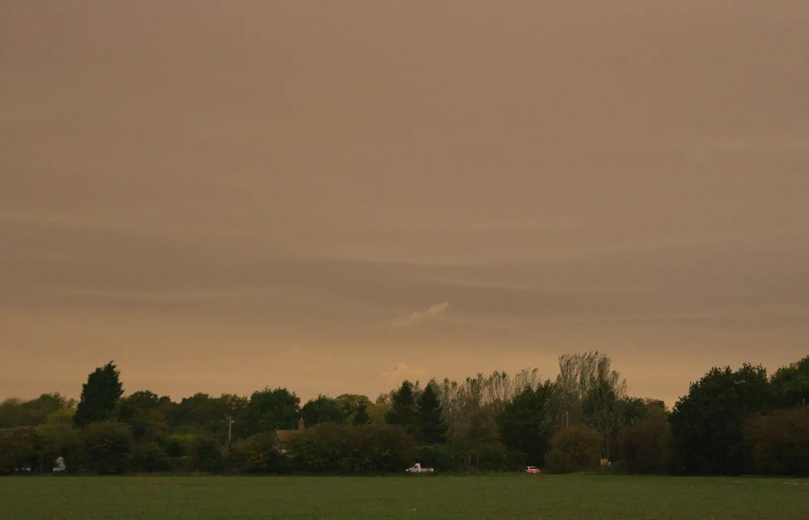 Orangey clouds, from Skate Parks and Orange Skies, Brome and Eye, Suffolk - 10th October 2017