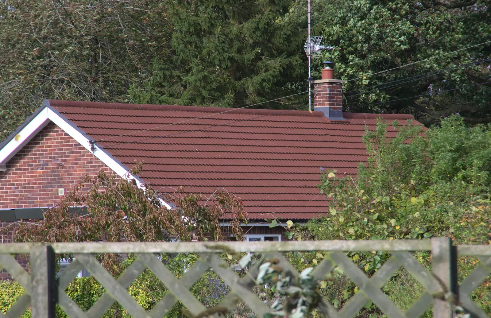 Next door has had the roof cleaned and treated, from Skate Parks and Orange Skies, Brome and Eye, Suffolk - 10th October 2017