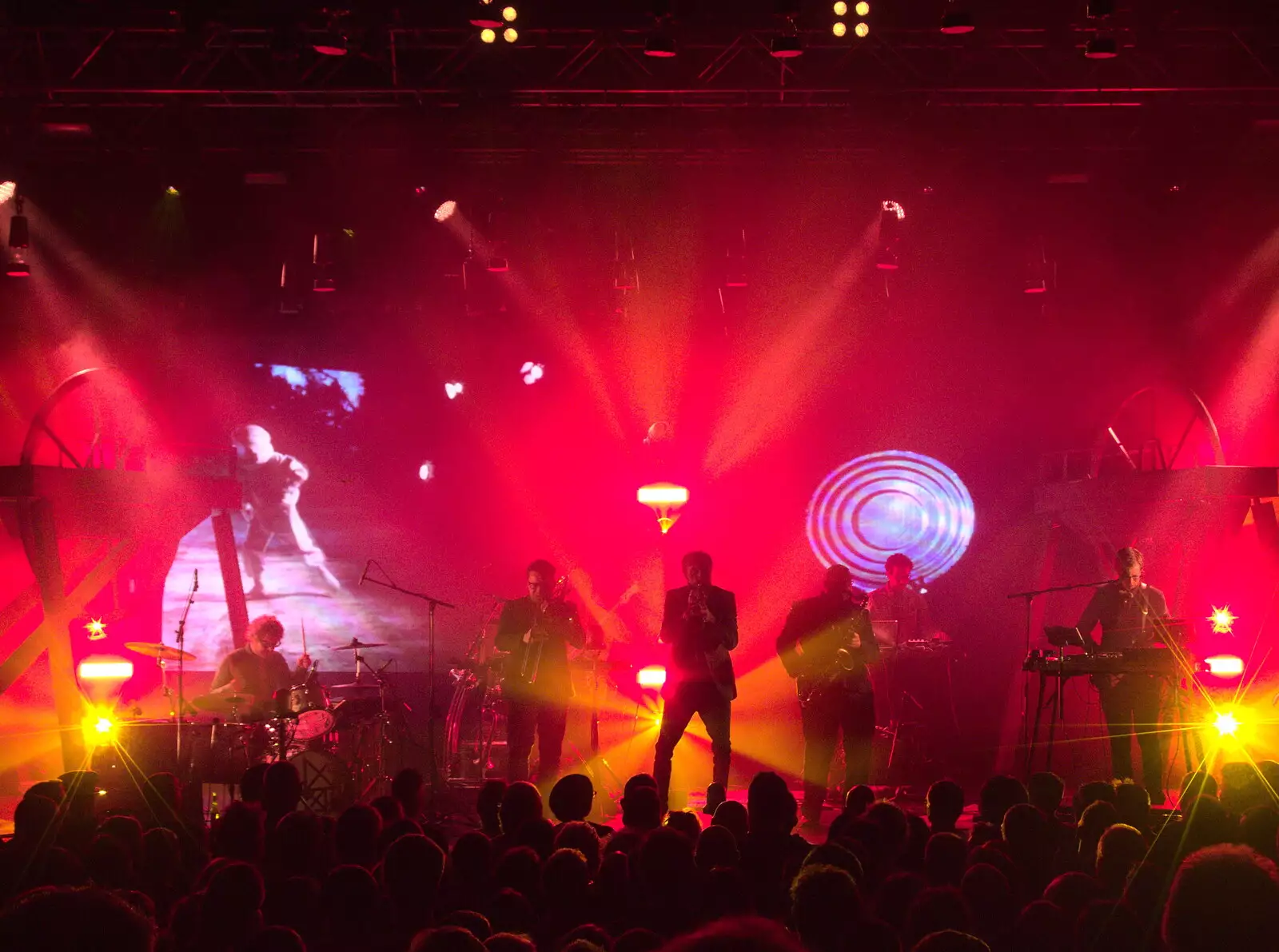 The band perform the song Gagarin, from Public Service Broadcasting at the UEA and some Dereliction, Norwich and Brantham - 14th October 2017