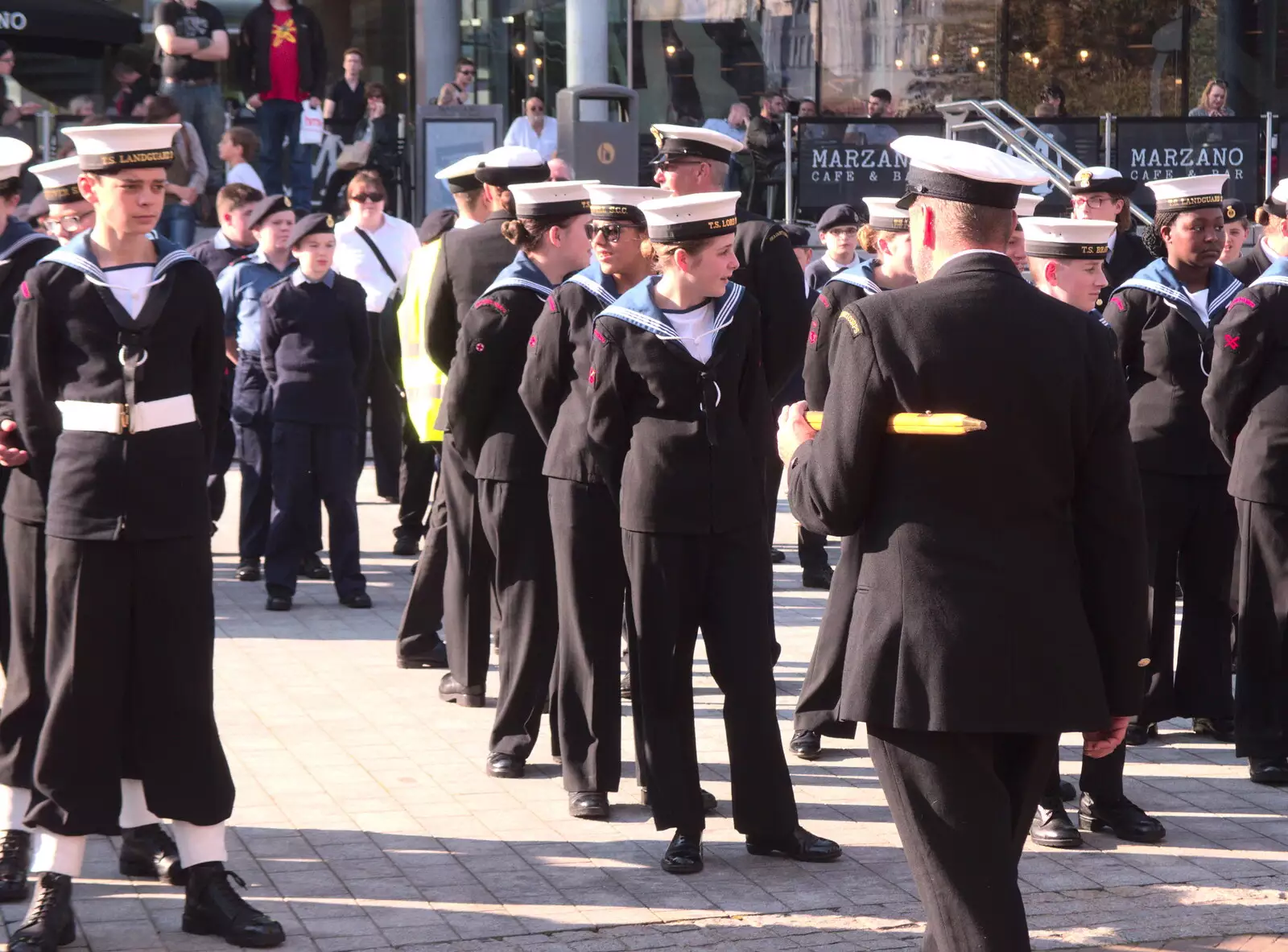 Cadets line up, from Trafalgar Day and Pizza, Norwich, Norfolk - 15th October 2017