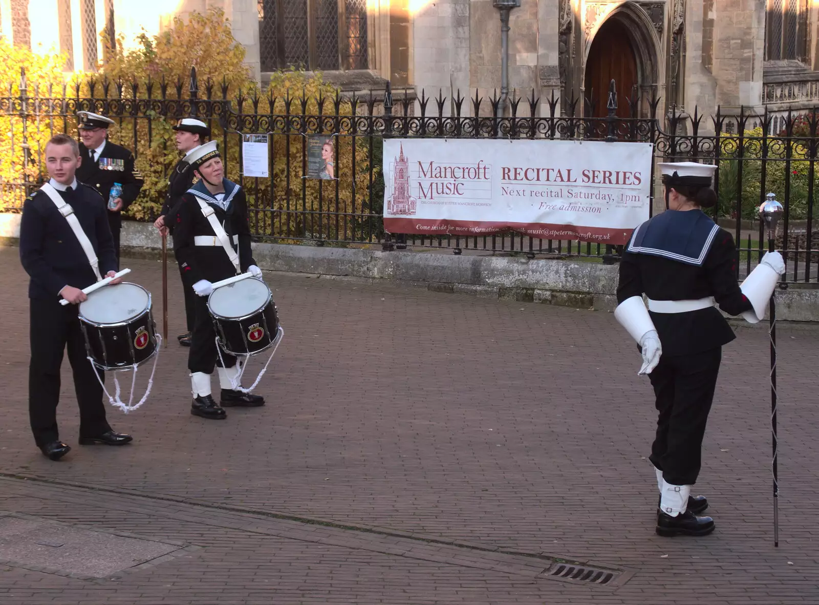 A drummer feels the pain of waiting, from Trafalgar Day and Pizza, Norwich, Norfolk - 15th October 2017