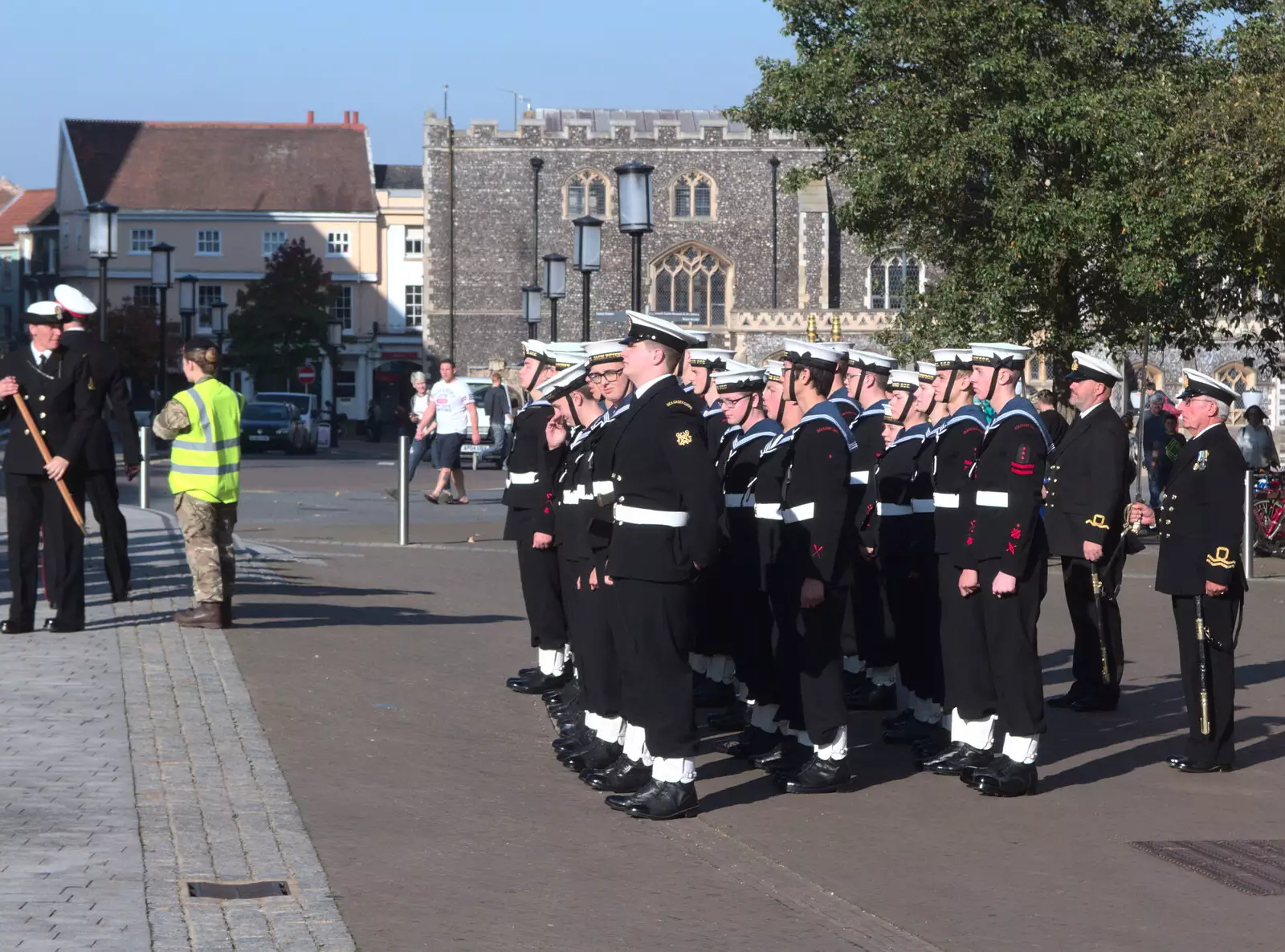 Cadets start marching around, from Trafalgar Day and Pizza, Norwich, Norfolk - 15th October 2017