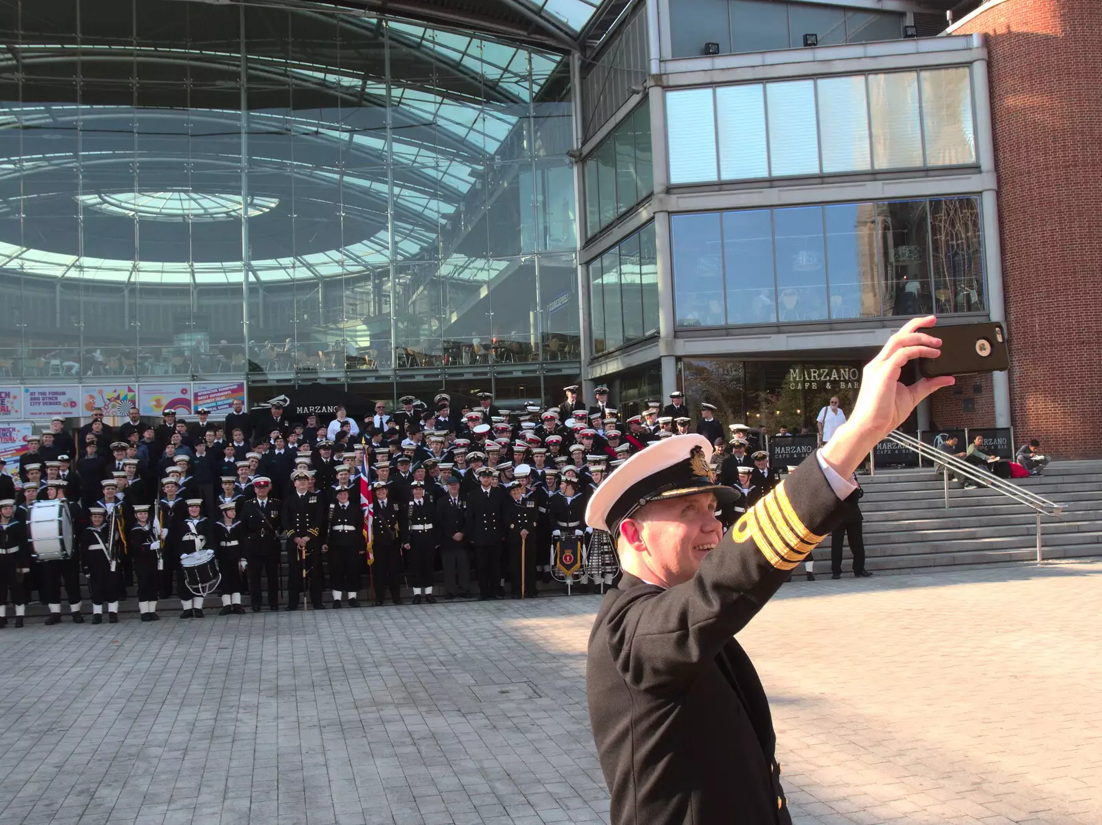 The Captain gets a selfie, from Trafalgar Day and Pizza, Norwich, Norfolk - 15th October 2017