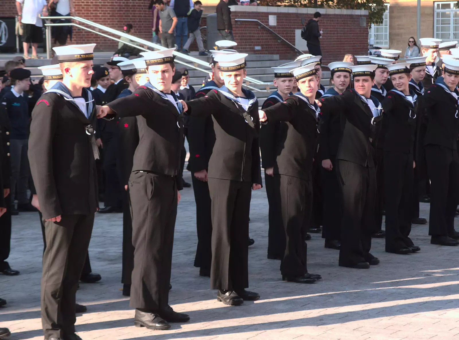 The cadets dress to the left, from Trafalgar Day and Pizza, Norwich, Norfolk - 15th October 2017