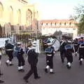 The band marches off, Trafalgar Day and Pizza, Norwich, Norfolk - 15th October 2017