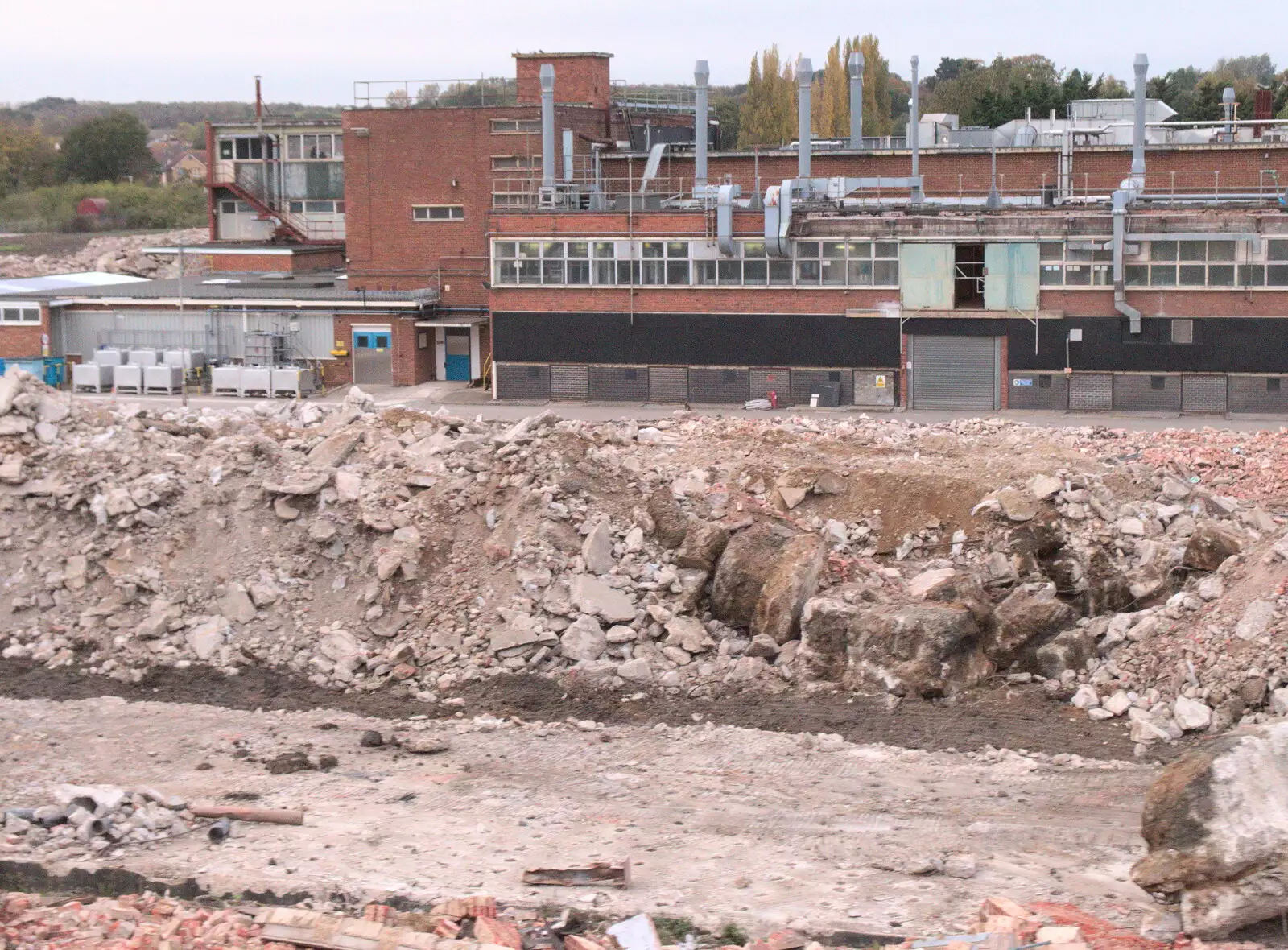 There's a huge pile of concrete, from Trafalgar Day and Pizza, Norwich, Norfolk - 15th October 2017