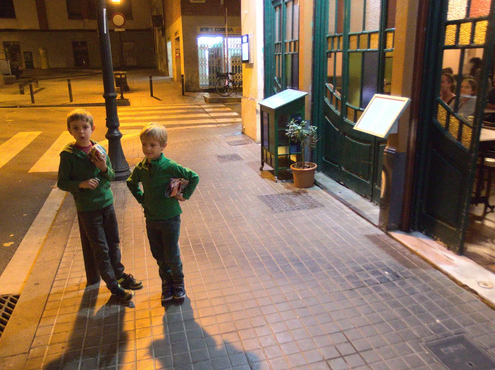 The boys in Plaça Sortidor, from Barcelona and Parc Montjuïc, Catalonia, Spain - 21st October 2017