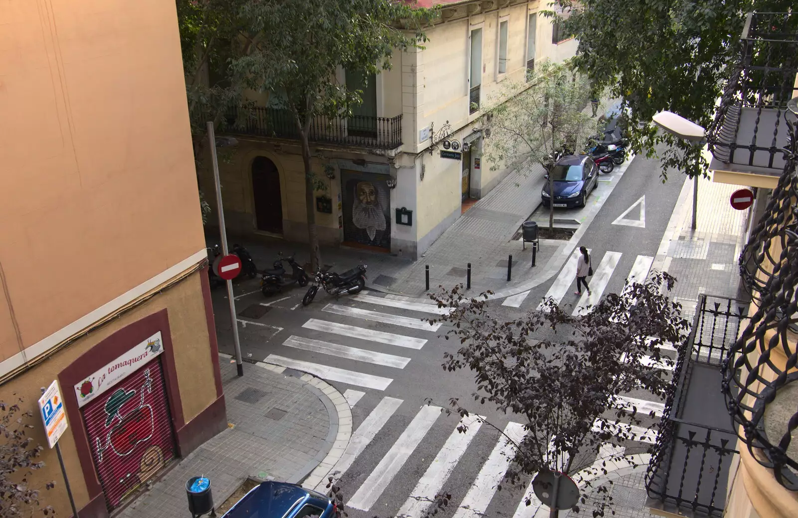 The first morning view out of our apartment, from Barcelona and Parc Montjuïc, Catalonia, Spain - 21st October 2017