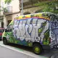 Graffiti van, Barcelona and Parc Montjuïc, Catalonia, Spain - 21st October 2017