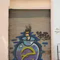 Graffiti on a shutter door, Barcelona and Parc Montjuïc, Catalonia, Spain - 21st October 2017