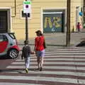 Fred and Isobel on a zebra crossing, Barcelona and Parc Montjuïc, Catalonia, Spain - 21st October 2017