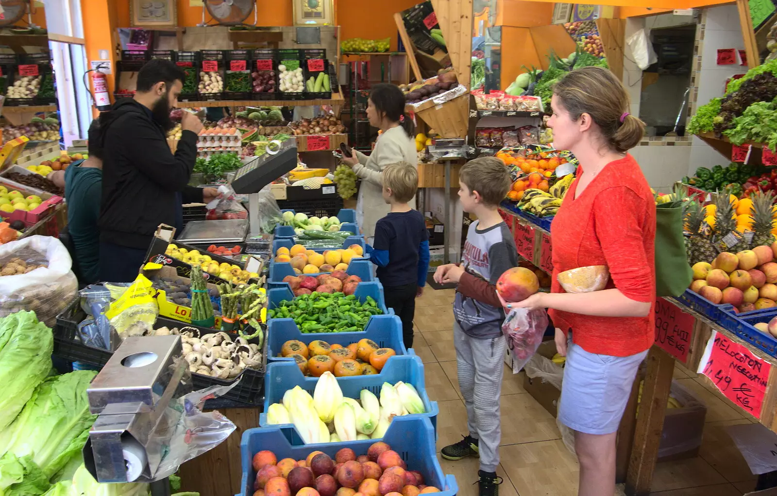 We get some over-ripe fruit and veg, from Barcelona and Parc Montjuïc, Catalonia, Spain - 21st October 2017