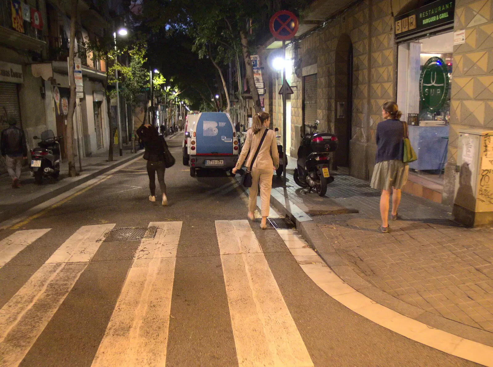 Back on the evening streets of Barcelona, from L'Aquarium de Barcelona, Port Vell, Catalonia, Spain - 23rd October 2017