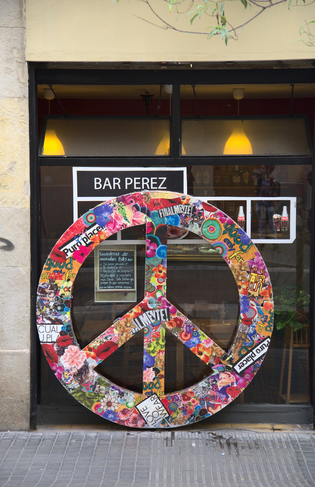 A CND symbol/peace sign from L'Aquarium de Barcelona, Port Vell, Catalonia, Spain - 23rd October 2017