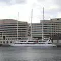 Some Russian oligarch's mega-yacht is moored up, L'Aquarium de Barcelona, Port Vell, Catalonia, Spain - 23rd October 2017