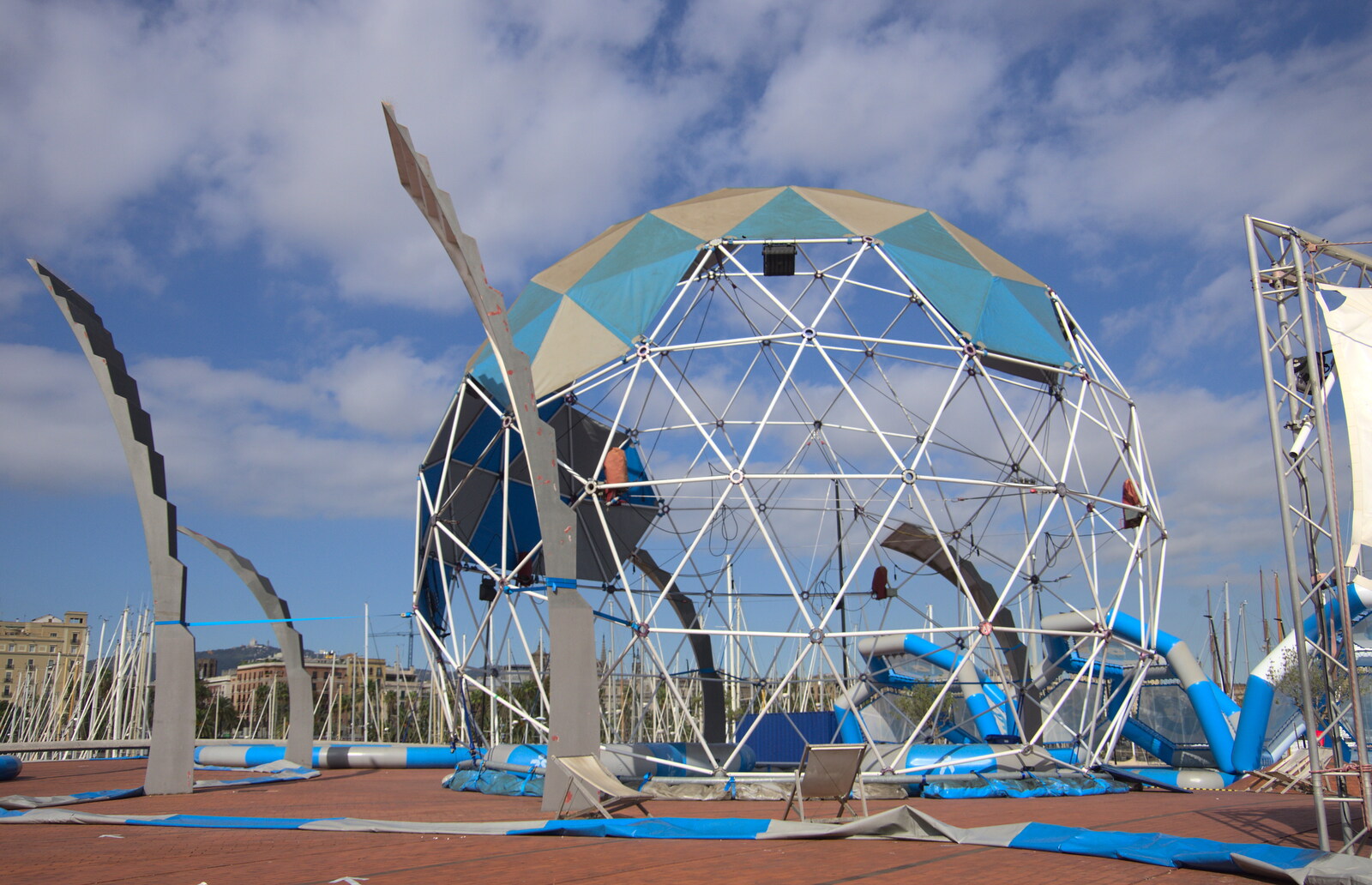 A geodesic dome from L'Aquarium de Barcelona, Port Vell, Catalonia, Spain - 23rd October 2017