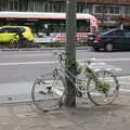 A bicycle covered in leaves, L'Aquarium de Barcelona, Port Vell, Catalonia, Spain - 23rd October 2017