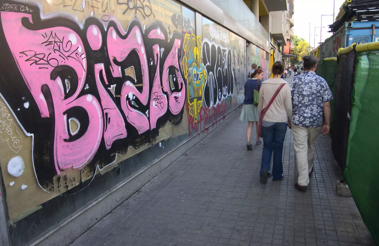 We roam around past the graffiti of Paral•lel, from L'Aquarium de Barcelona, Port Vell, Catalonia, Spain - 23rd October 2017