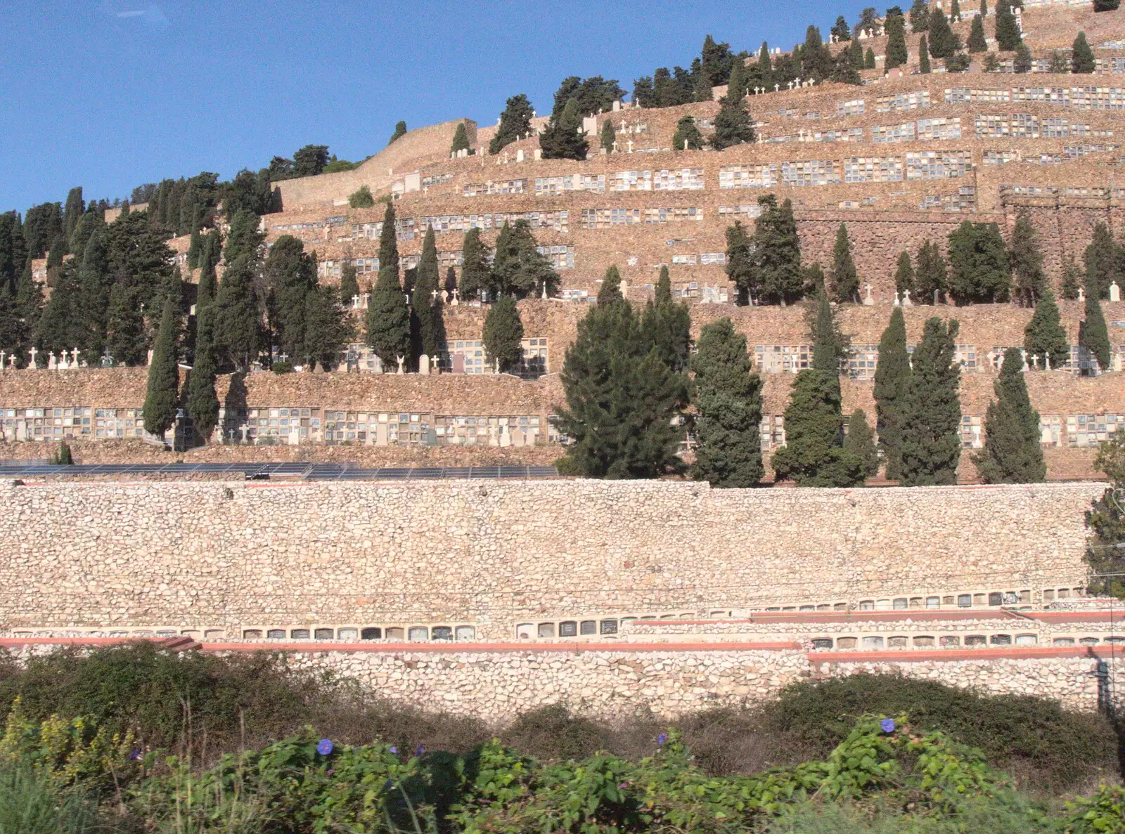 A hillside cemetary on the way out to the airport, from A Barcelona Bus Tour, Catalonia, Spain - 25th October 2017