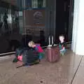 The boys build a fort out of luggage, A Barcelona Bus Tour, Catalonia, Spain - 25th October 2017