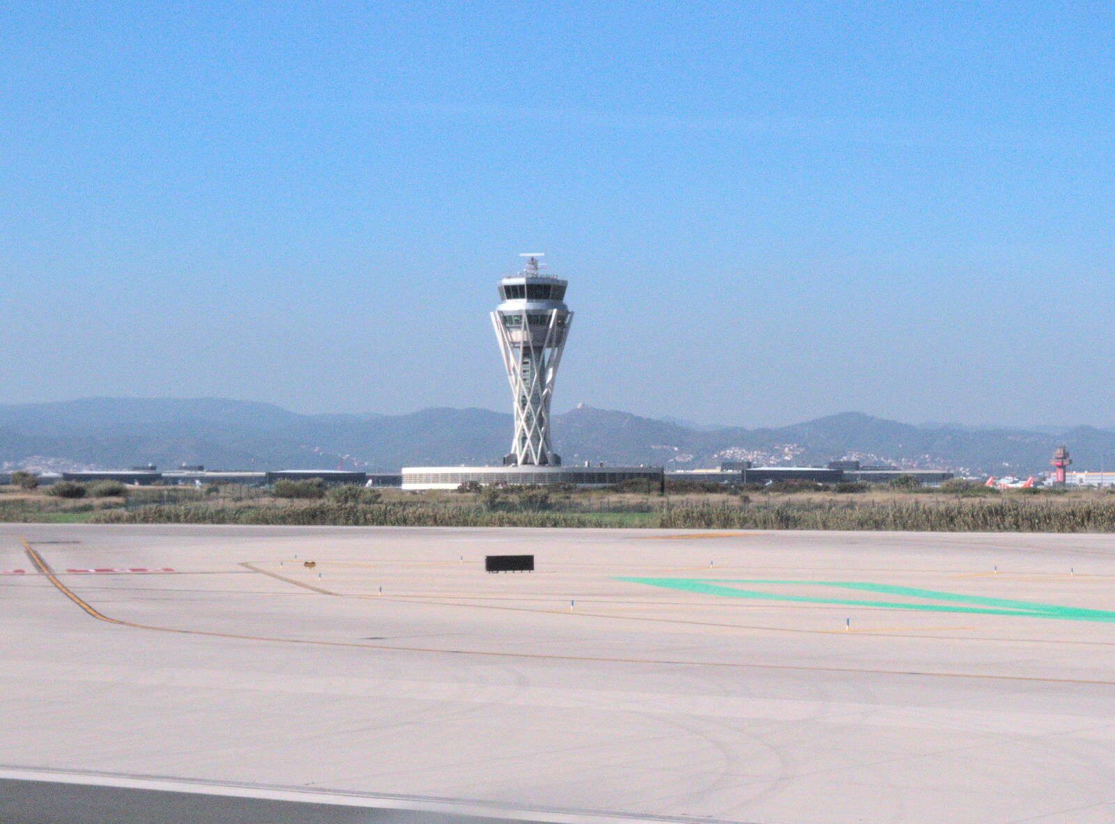 The 'Olympic torch' control tower from A Barcelona Bus Tour, Catalonia, Spain - 25th October 2017