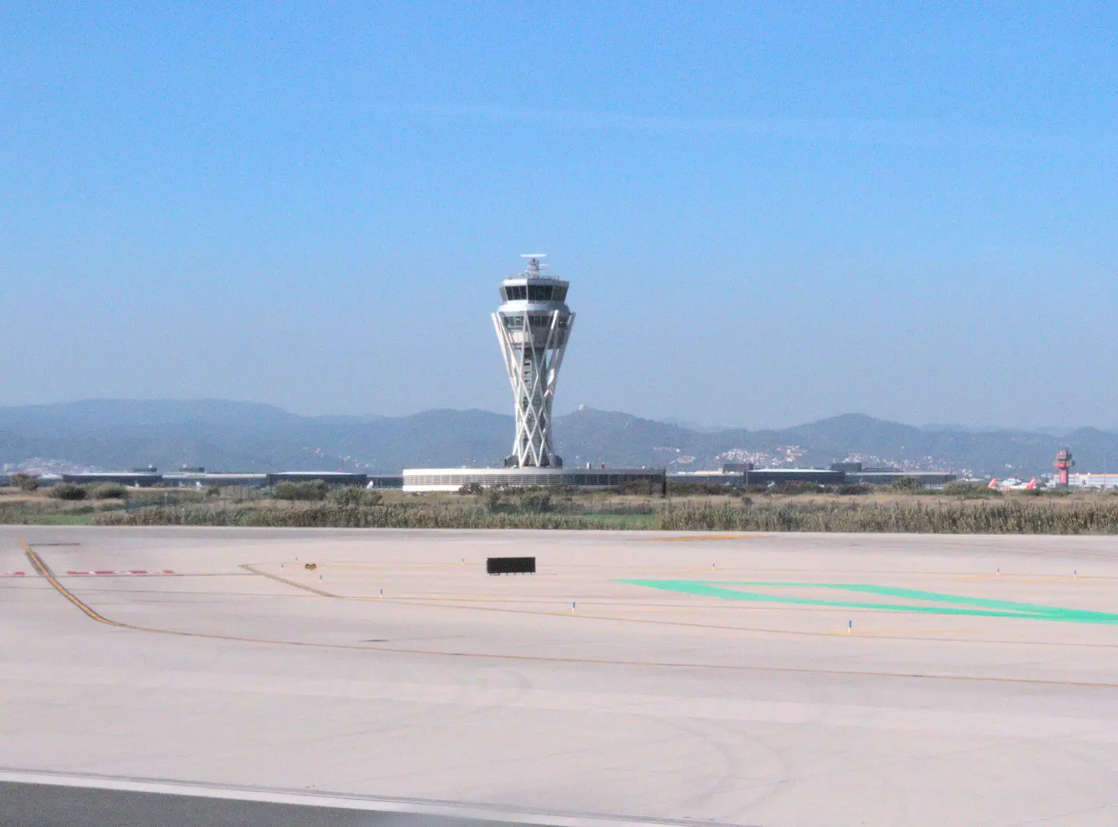 The 'Olympic torch' control tower, from A Barcelona Bus Tour, Catalonia, Spain - 25th October 2017