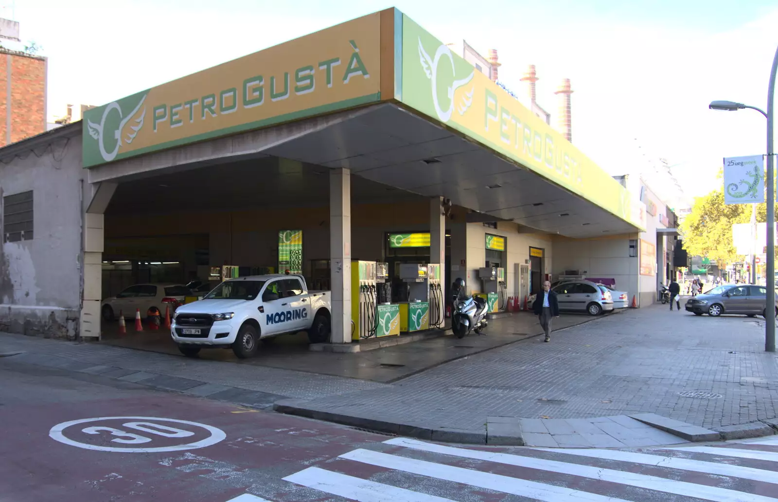 The Petro Gustá petrol station, from A Barcelona Bus Tour, Catalonia, Spain - 25th October 2017