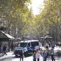 Looking down the top of La Rambla, A Barcelona Bus Tour, Catalonia, Spain - 25th October 2017