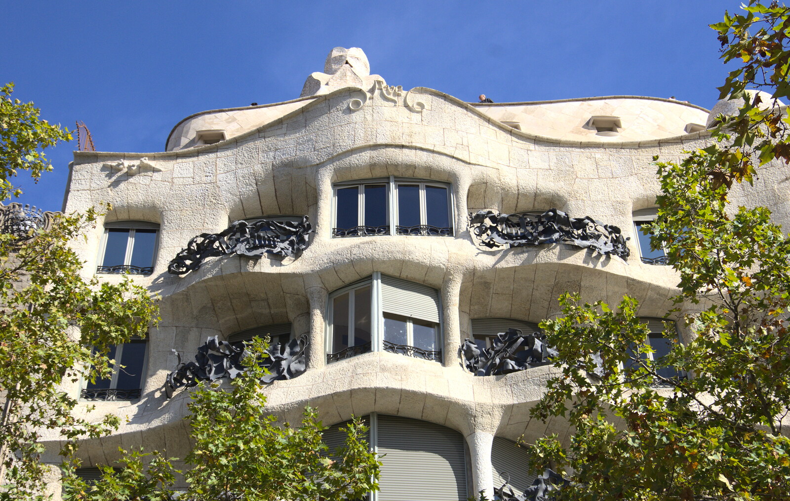 Gaudi's last domestic apartment project from A Barcelona Bus Tour, Catalonia, Spain - 25th October 2017